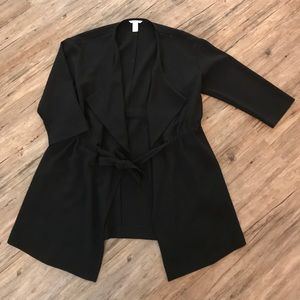 Tie Waist Cropped Trench Cardigan